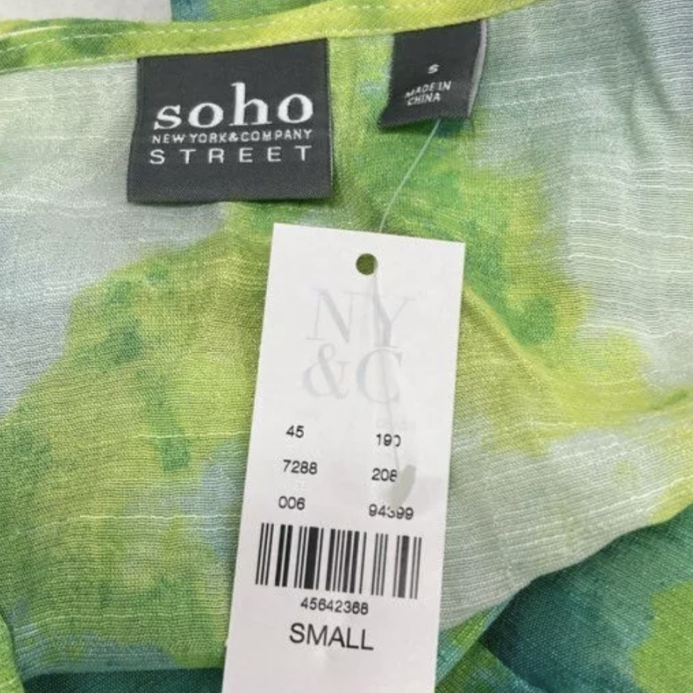 New York & Co Soho Street 2PCS Top & Joggers Tie Dye Lime Green Teal Set NWT - Picture 10 of 10